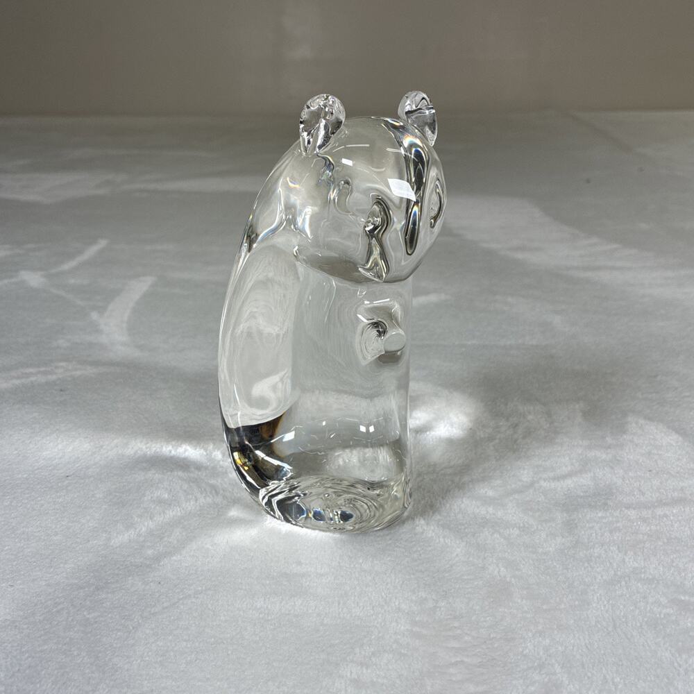 Steuben Chipmunk Art Glass Paperweight Hand Cooler 6" Signed Benefits Charity